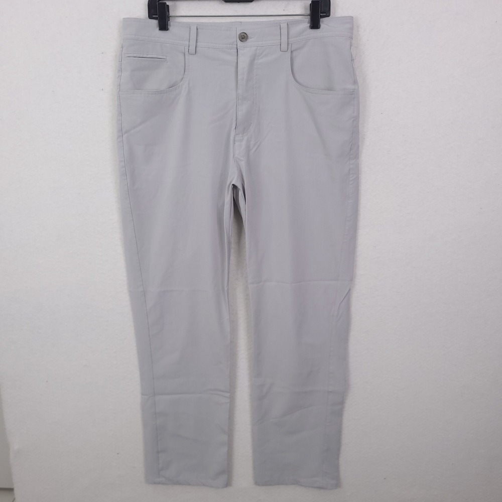 Straight Down Performance Pants Mens 34x29 Grey Stretch Golf Technical Trousers
